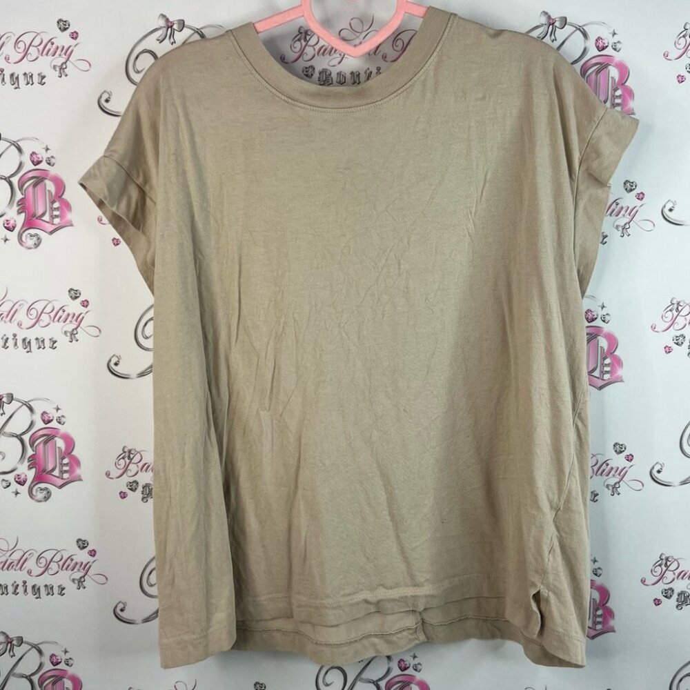 A new day top tshirt flowy comfy beige light cream Casual Tan Women's Top